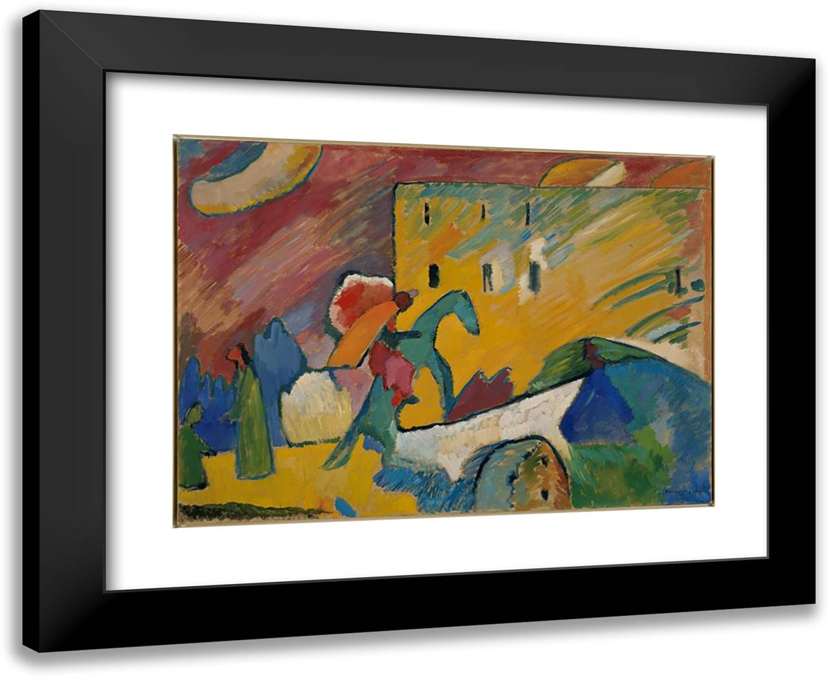 Improvisation 3 24x20 Black Modern Wood Framed Art Print Poster by Kandinsky, Wassily