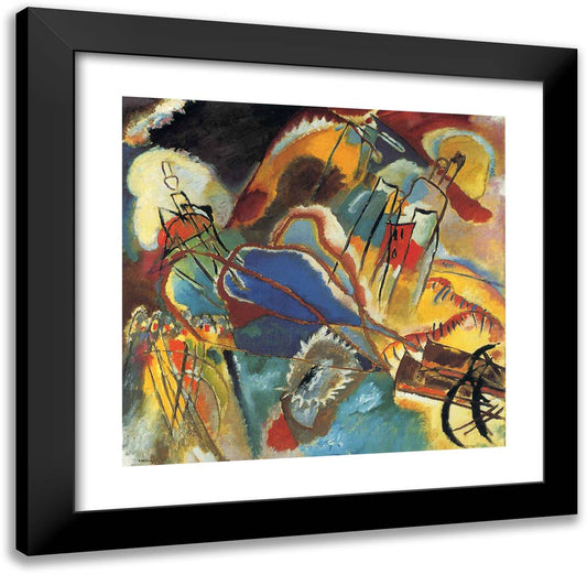 Improvisation 30 (Cannons) 21x20 Black Modern Wood Framed Art Print Poster by Kandinsky, Wassily