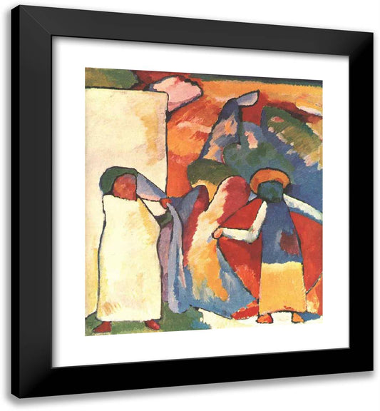 Improvisation 6 (African) 20x22 Black Modern Wood Framed Art Print Poster by Kandinsky, Wassily