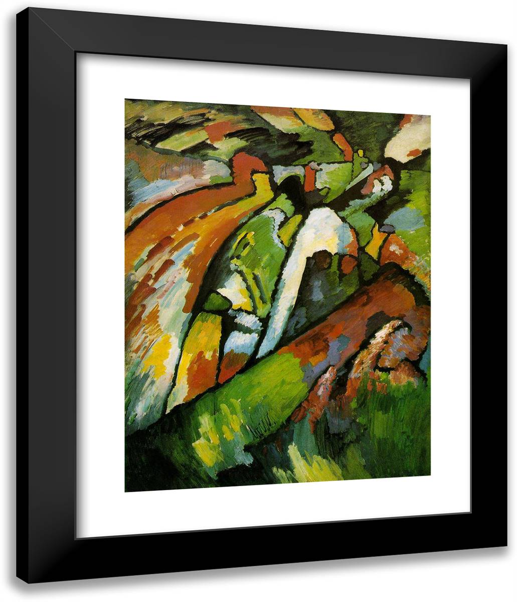 Improvisation 7 20x24 Black Modern Wood Framed Art Print Poster by Kandinsky, Wassily