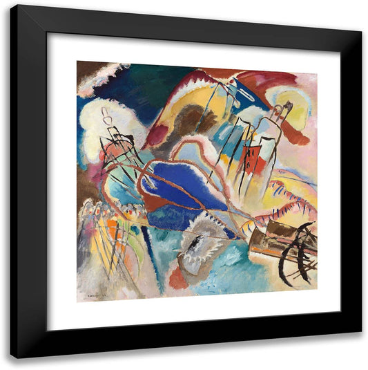 Improvisation No. 30 (Cannons) 20x20 Black Modern Wood Framed Art Print Poster by Kandinsky, Wassily