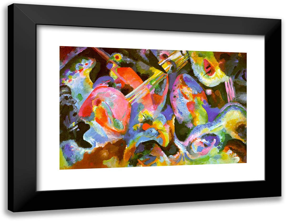 Improvisation. Deluge. 24x19 Black Modern Wood Framed Art Print Poster by Kandinsky, Wassily