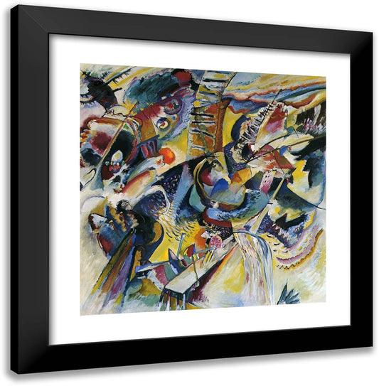 Improvisation. Gorge 20x20 Black Modern Wood Framed Art Print Poster by Kandinsky, Wassily