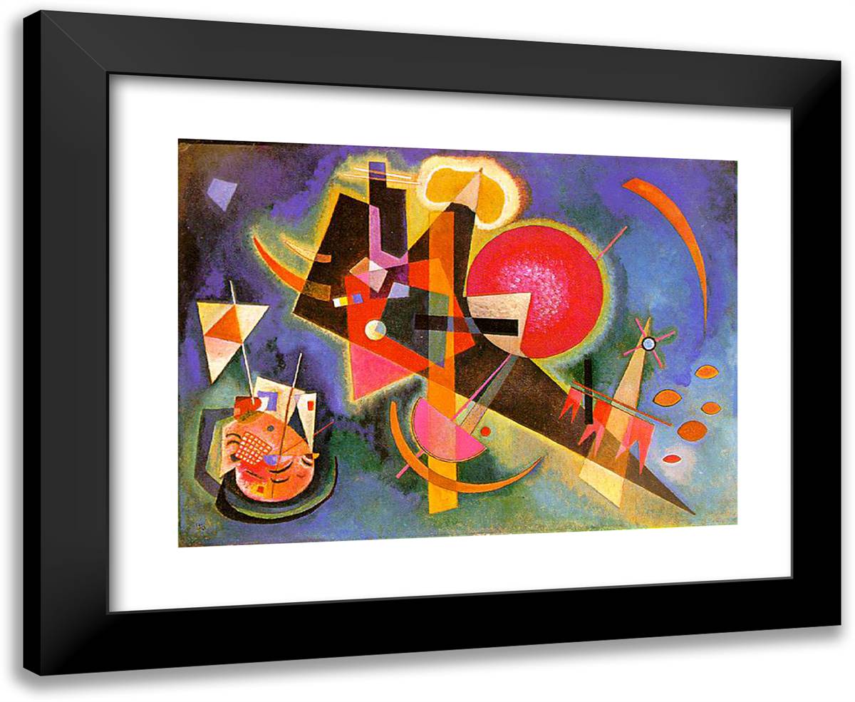 In Blue 24x20 Black Modern Wood Framed Art Print Poster by Kandinsky, Wassily