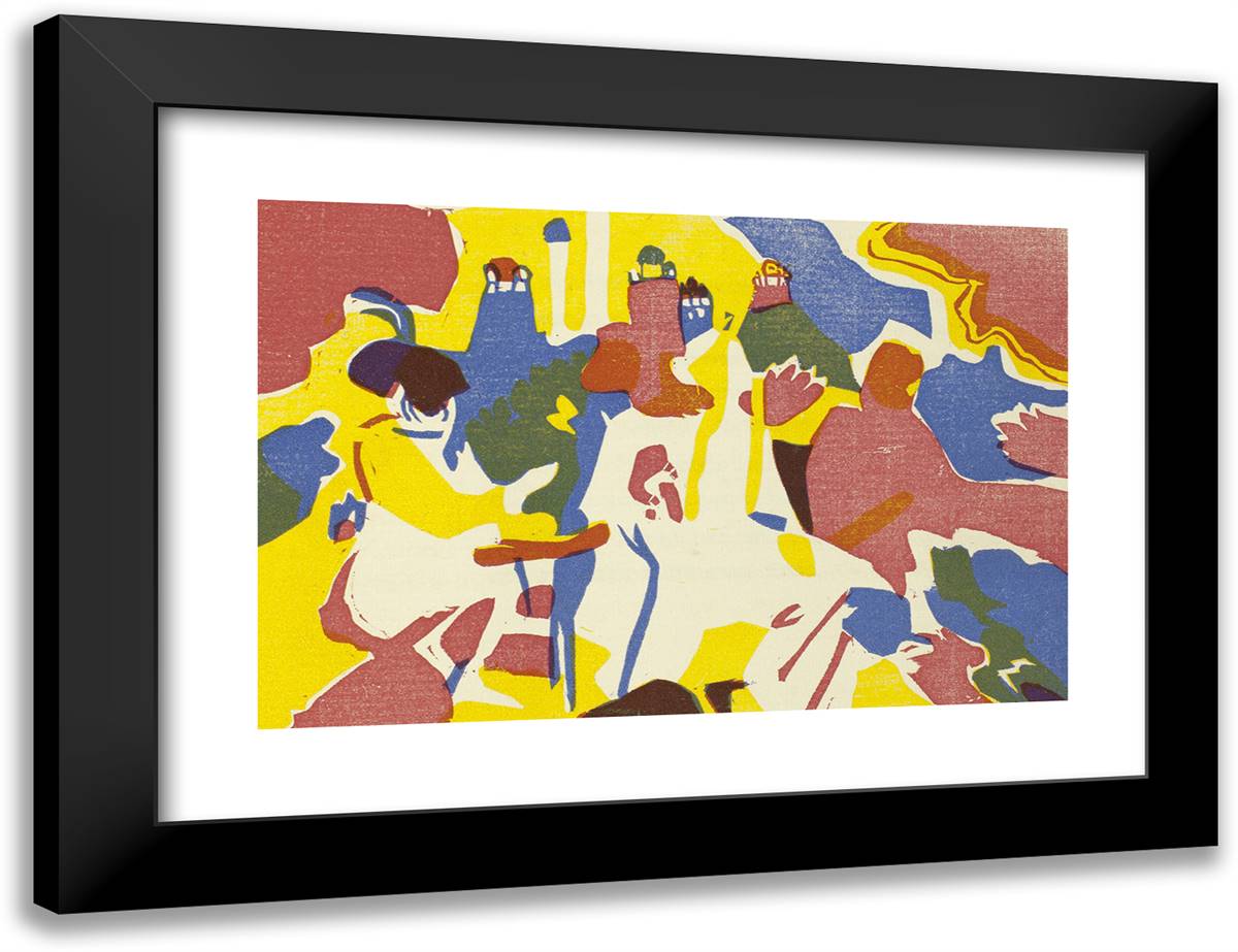 Klange 24x18 Black Modern Wood Framed Art Print Poster by Kandinsky, Wassily