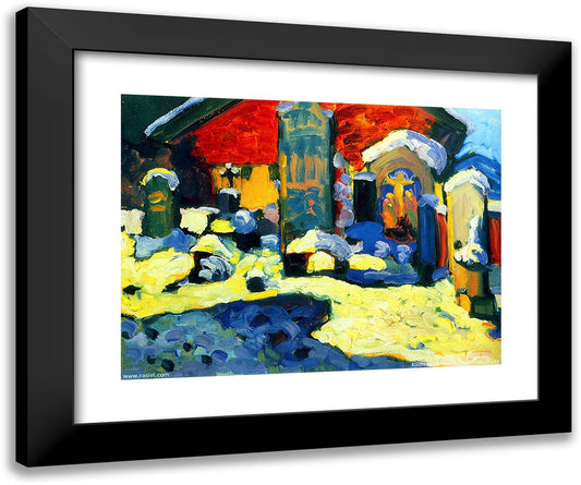 Kochel Graveyard 24x20 Black Modern Wood Framed Art Print Poster by Kandinsky, Wassily