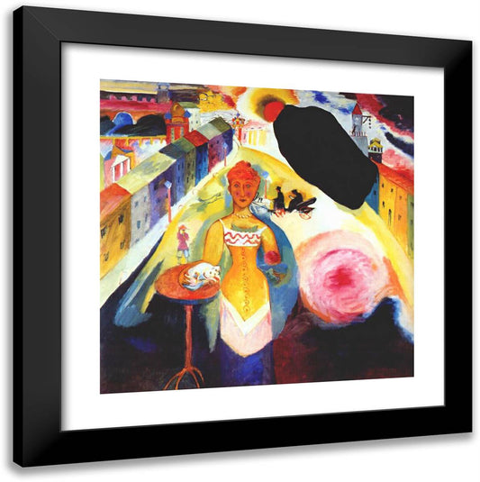 Lady in Moscow 20x20 Black Modern Wood Framed Art Print Poster by Kandinsky, Wassily