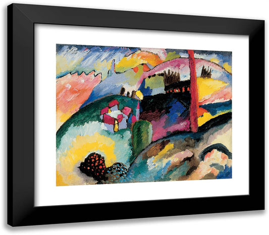 Landscape with Factory Chimney 23x20 Black Modern Wood Framed Art Print Poster by Kandinsky, Wassily