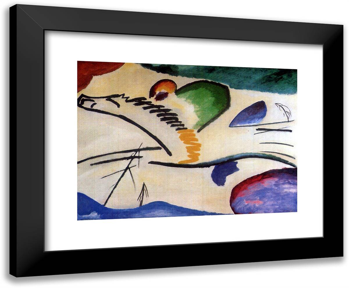 Lyrical (Lyrics) 24x20 Black Modern Wood Framed Art Print Poster by Kandinsky, Wassily