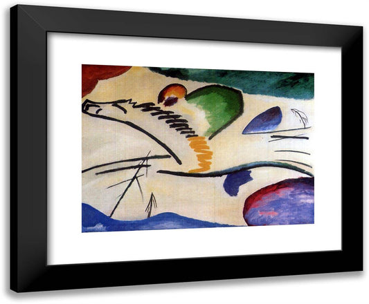 Lyrical (Lyrics) 24x20 Black Modern Wood Framed Art Print Poster by Kandinsky, Wassily