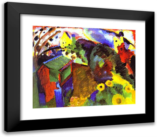 Murnau Garden 23x20 Black Modern Wood Framed Art Print Poster by Kandinsky, Wassily