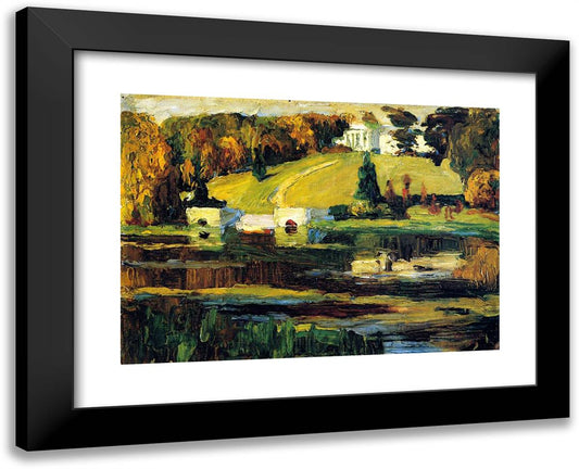 Okhtyrka, Autumn 24x19 Black Modern Wood Framed Art Print Poster by Kandinsky, Wassily