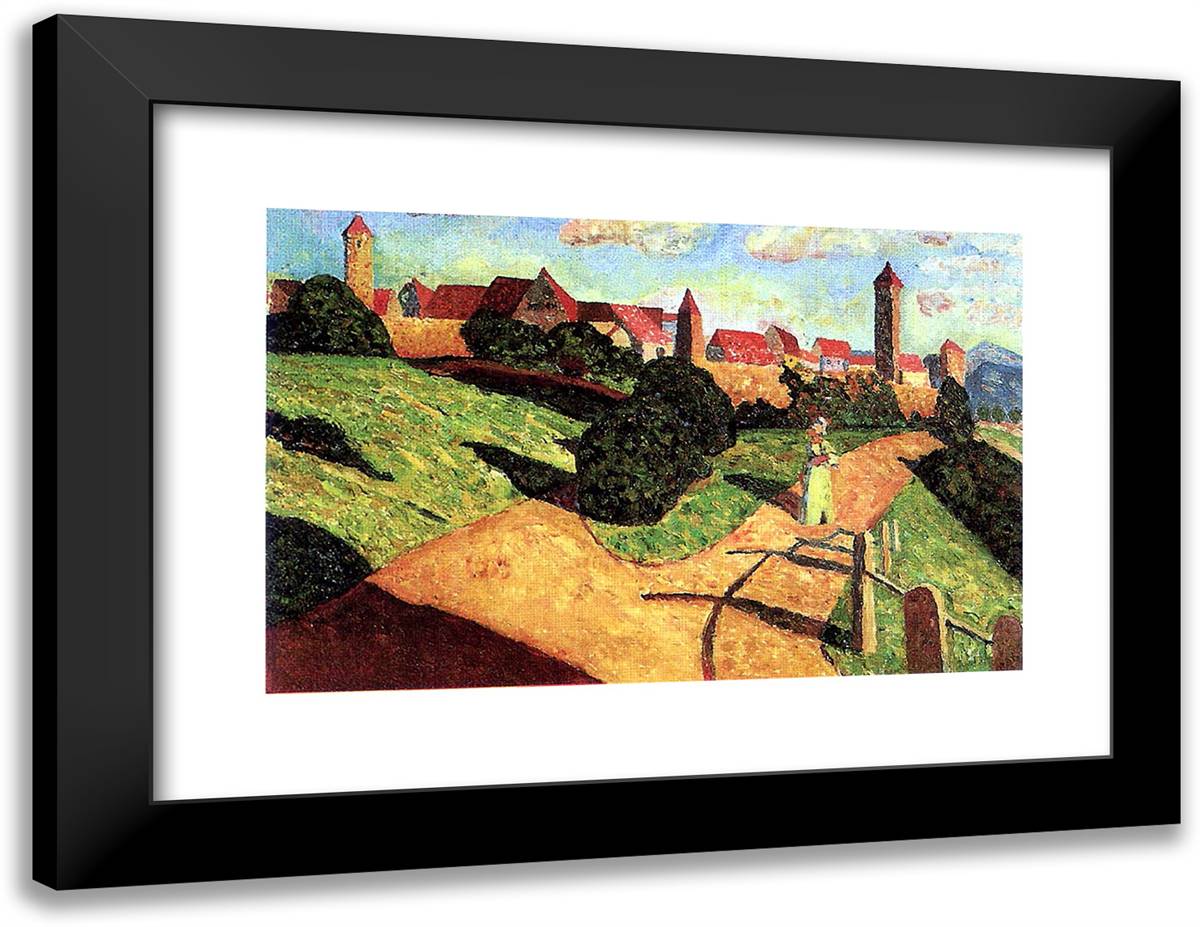 Old Town II 24x19 Black Modern Wood Framed Art Print Poster by Kandinsky, Wassily