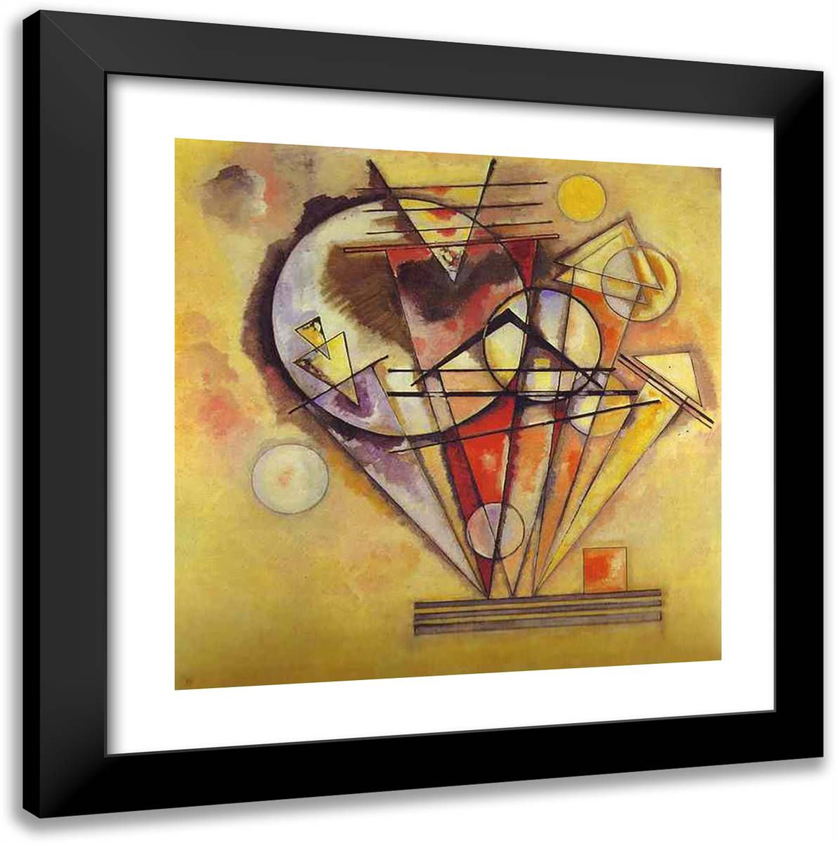 On the Points 20x20 Black Modern Wood Framed Art Print Poster by Kandinsky, Wassily