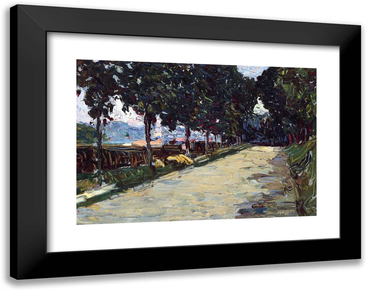 Park of St. Cloud 24x19 Black Modern Wood Framed Art Print Poster by Kandinsky, Wassily