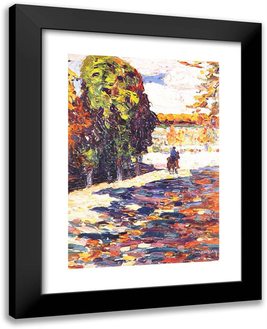 Park of St. Cloud with Horseman 19x24 Black Modern Wood Framed Art Print Poster by Kandinsky, Wassily