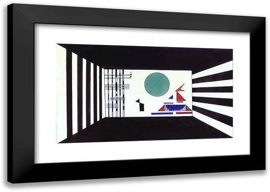 Picture II, Gnomus. (Stage Set for Mussorgsky's Pictures at an Exhibition in Friedrich Theater, Dessau) 24x17 Black Modern Wood Framed Art Print Poster by Kandinsky, Wassily