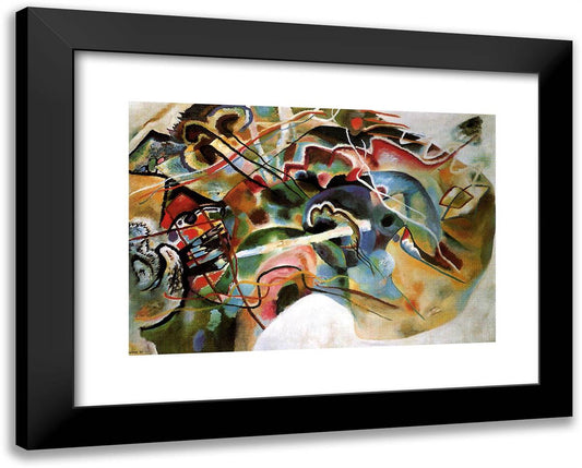 Picture with a White Border 24x19 Black Modern Wood Framed Art Print Poster by Kandinsky, Wassily