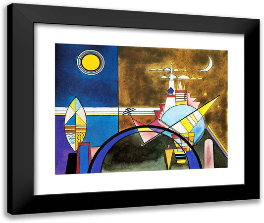 Picture XVI, the Great Gate of Kiev. Stage Set for Mussorgsky's Pictures at an Exhibition in Friedrich Theater, Dessau. 24x20 Black Modern Wood Framed Art Print Poster by Kandinsky, Wassily