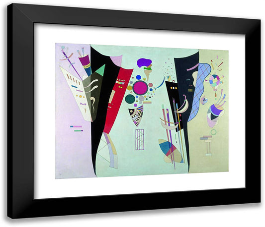 Reciprocal Accords 23x20 Black Modern Wood Framed Art Print Poster by Kandinsky, Wassily