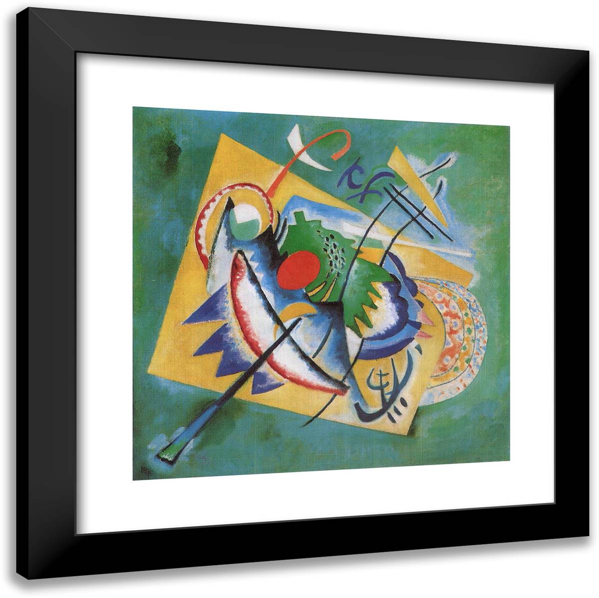 Red Oval 20x20 Black Modern Wood Framed Art Print Poster by Kandinsky, Wassily