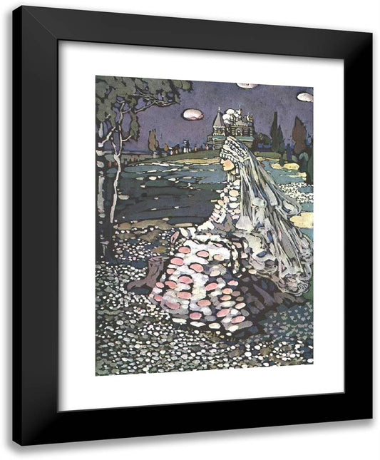 Russian Beauty in a Landscape 19x24 Black Modern Wood Framed Art Print Poster by Kandinsky, Wassily