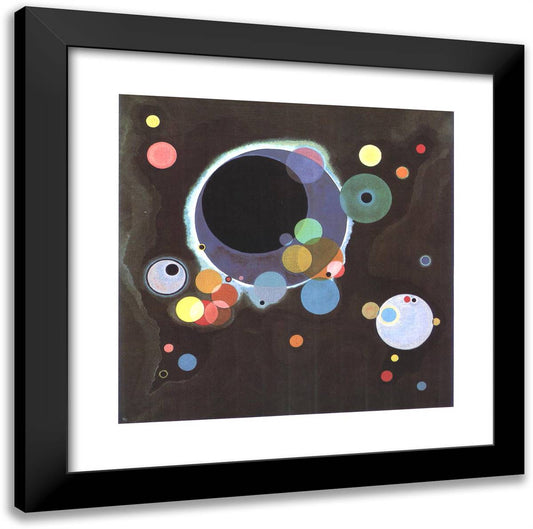 Several Circles 20x20 Black Modern Wood Framed Art Print Poster by Kandinsky, Wassily