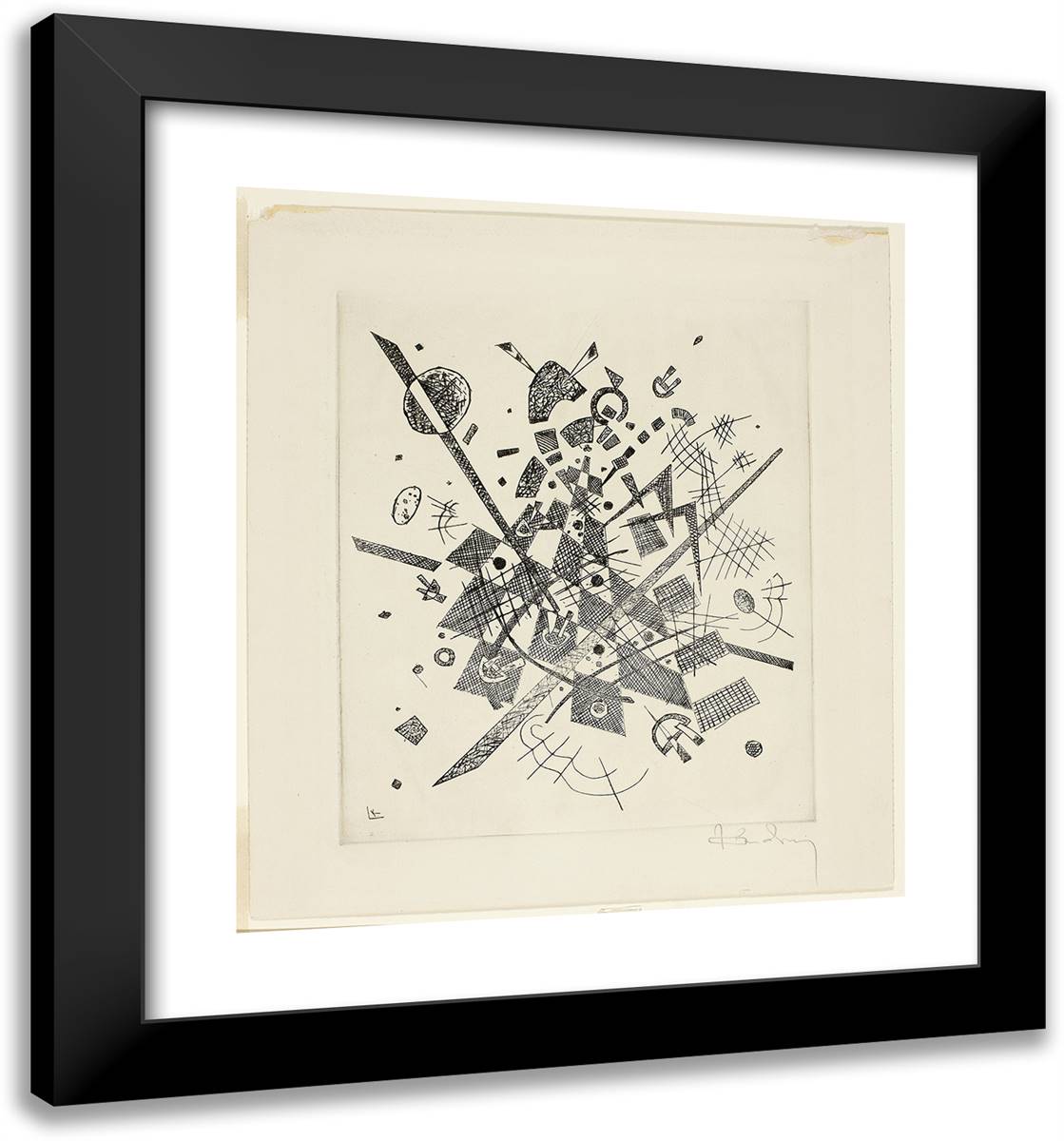 Small Worlds IX, Plate Nine from Kleine Welten 20x21 Black Modern Wood Framed Art Print Poster by Kandinsky, Wassily