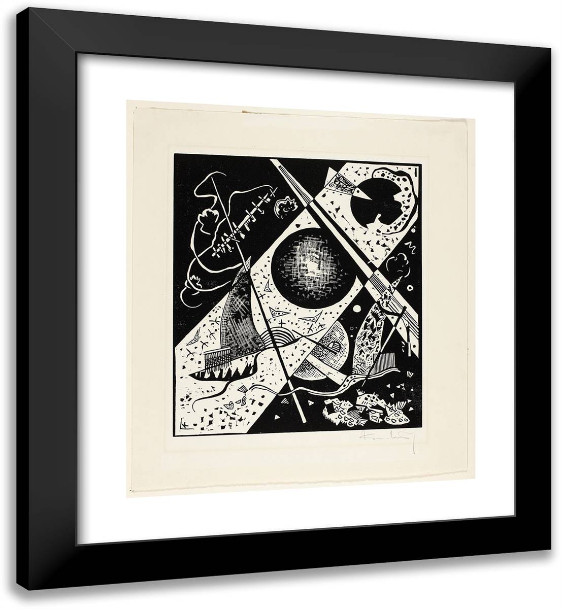 Small Worlds VI, Plate Six from Kleine Welten 20x22 Black Modern Wood Framed Art Print Poster by Kandinsky, Wassily