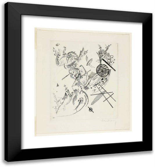 Small Worlds XII, Plate Twelve from Kleine Welten 20x22 Black Modern Wood Framed Art Print Poster by Kandinsky, Wassily