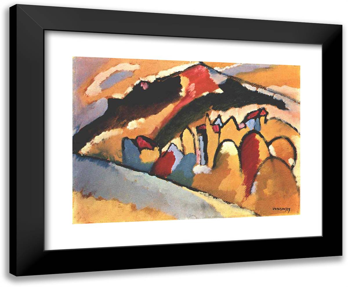 Study for Autumn 24x20 Black Modern Wood Framed Art Print Poster by Kandinsky, Wassily