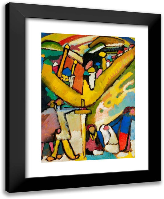 Study for Improvisation 8 19x24 Black Modern Wood Framed Art Print Poster by Kandinsky, Wassily