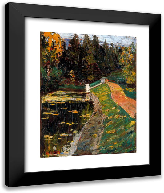 Study for Sluice 20x24 Black Modern Wood Framed Art Print Poster by Kandinsky, Wassily