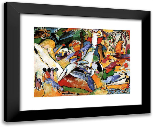 Study to Composition II 24x20 Black Modern Wood Framed Art Print Poster by Kandinsky, Wassily