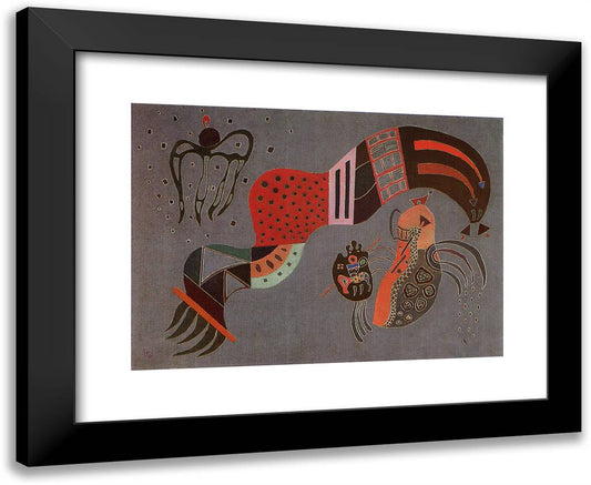 Tempered Elan 24x20 Black Modern Wood Framed Art Print Poster by Kandinsky, Wassily