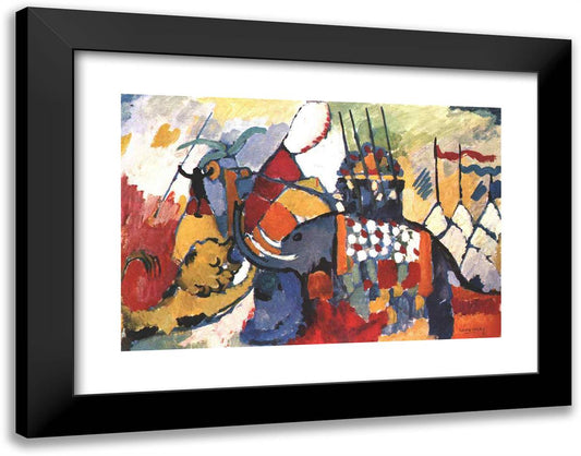 The Elephant 24x19 Black Modern Wood Framed Art Print Poster by Kandinsky, Wassily