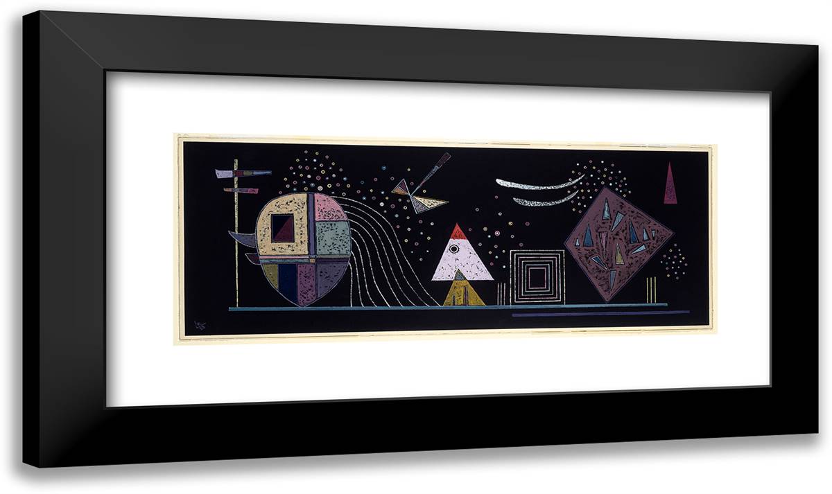 The Green Line 24x14 Black Modern Wood Framed Art Print Poster by Kandinsky, Wassily