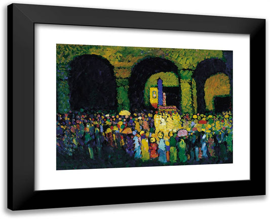 The Ludwigskirche in Munich 24x19 Black Modern Wood Framed Art Print Poster by Kandinsky, Wassily