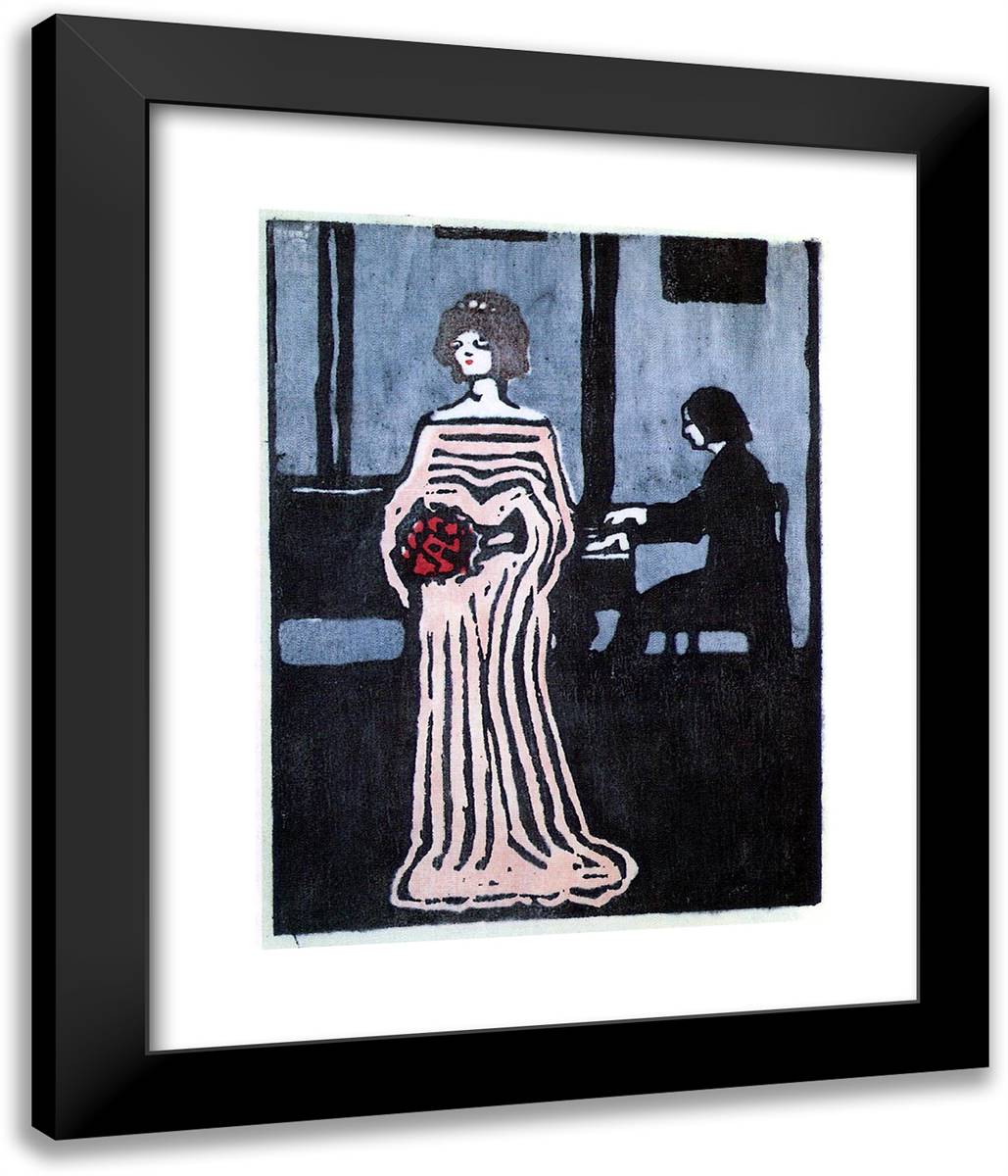 The Singer 20x24 Black Modern Wood Framed Art Print Poster by Kandinsky, Wassily