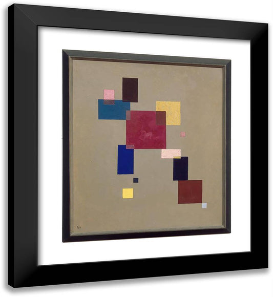 Thirteen Rectangles 20x22 Black Modern Wood Framed Art Print Poster by Kandinsky, Wassily