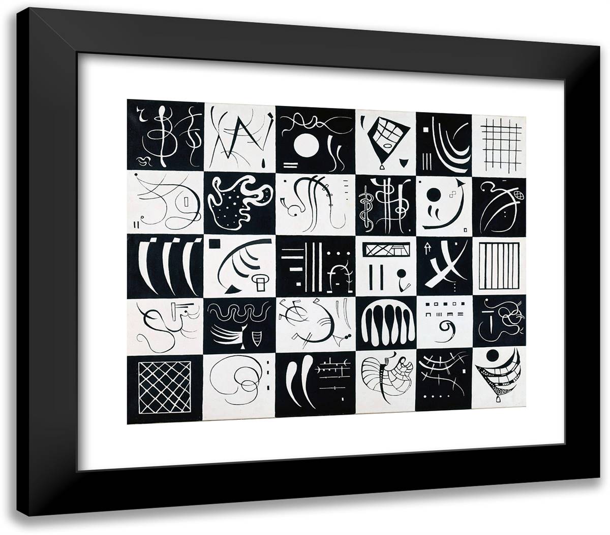 Thirty 23x20 Black Modern Wood Framed Art Print Poster by Kandinsky, Wassily