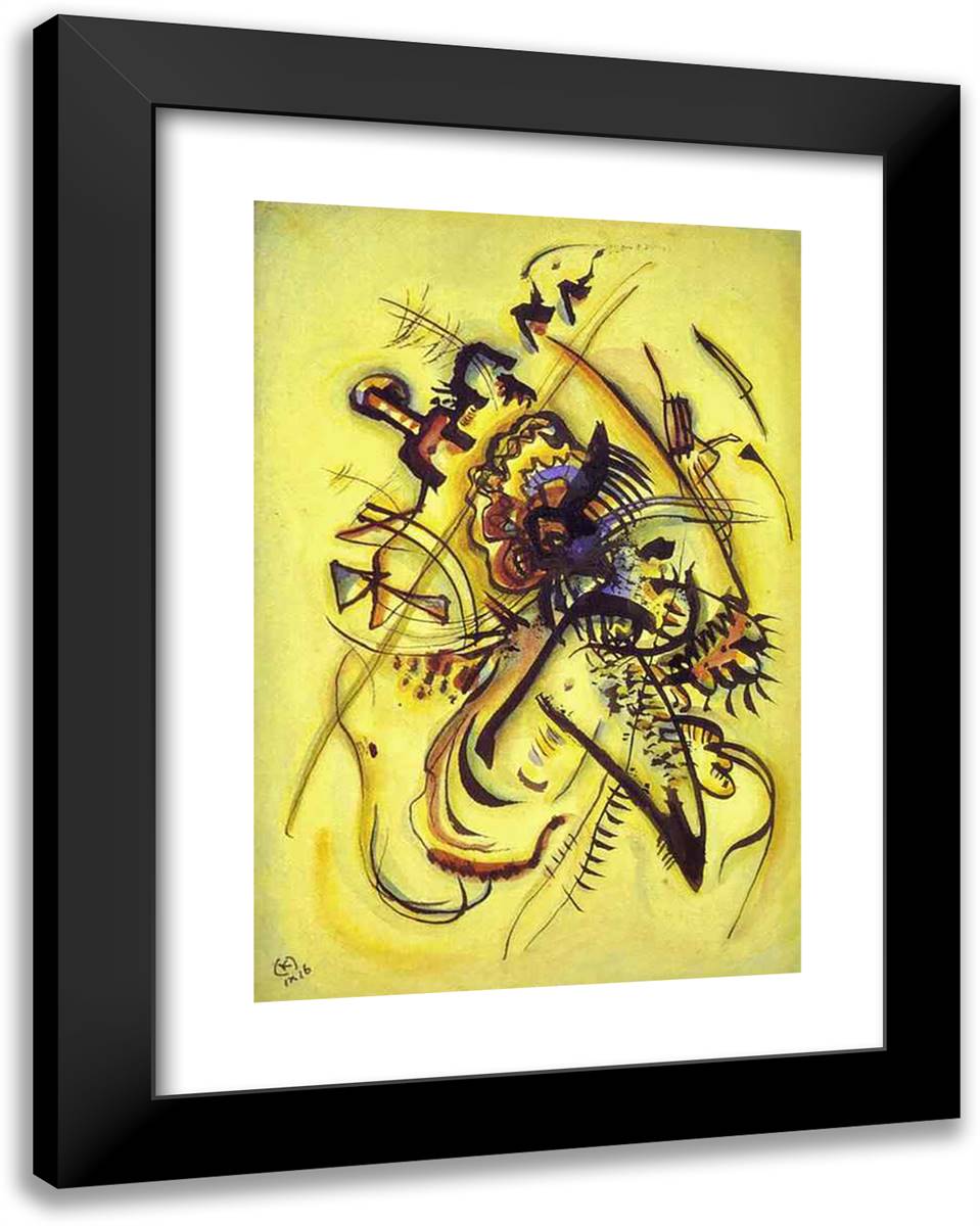 To the Unknown Voice 19x24 Black Modern Wood Framed Art Print Poster by Kandinsky, Wassily