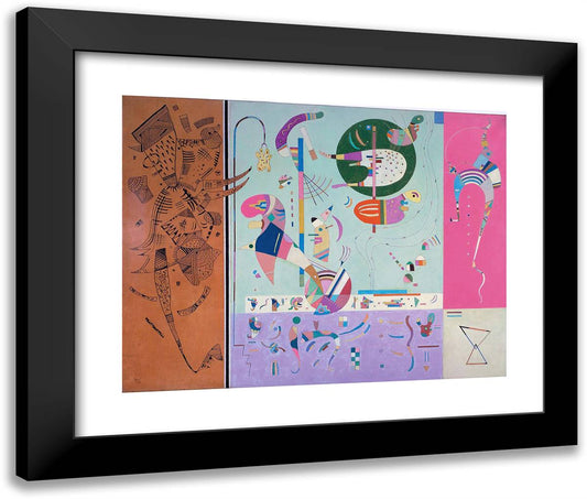 Various Parts 24x20 Black Modern Wood Framed Art Print Poster by Kandinsky, Wassily