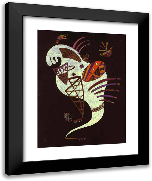 White Figure 20x24 Black Modern Wood Framed Art Print Poster by Kandinsky, Wassily