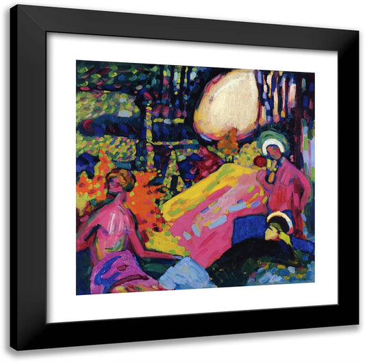 White Sound 20x20 Black Modern Wood Framed Art Print Poster by Kandinsky, Wassily