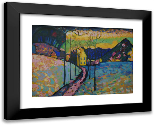 Winter Landscape 24x20 Black Modern Wood Framed Art Print Poster by Kandinsky, Wassily