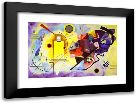 Yellow-Red-Blue 24x18 Black Modern Wood Framed Art Print Poster by Kandinsky, Wassily