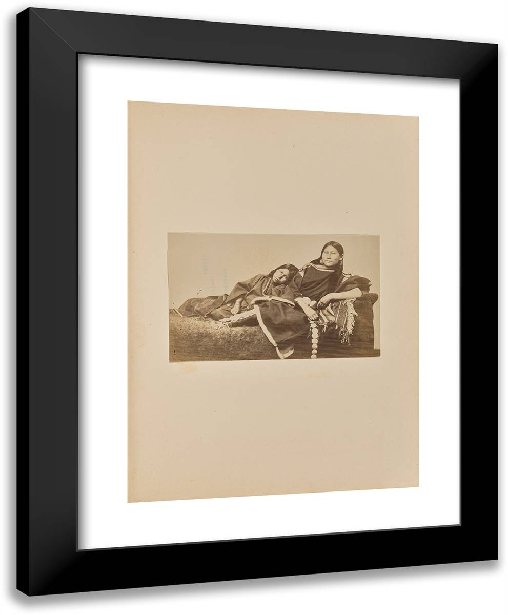 Arapahoe Chief's Daughters Baetha and Sister (Also Known As 19x24 Black Modern Wood Framed Art Print Poster by Soule, William