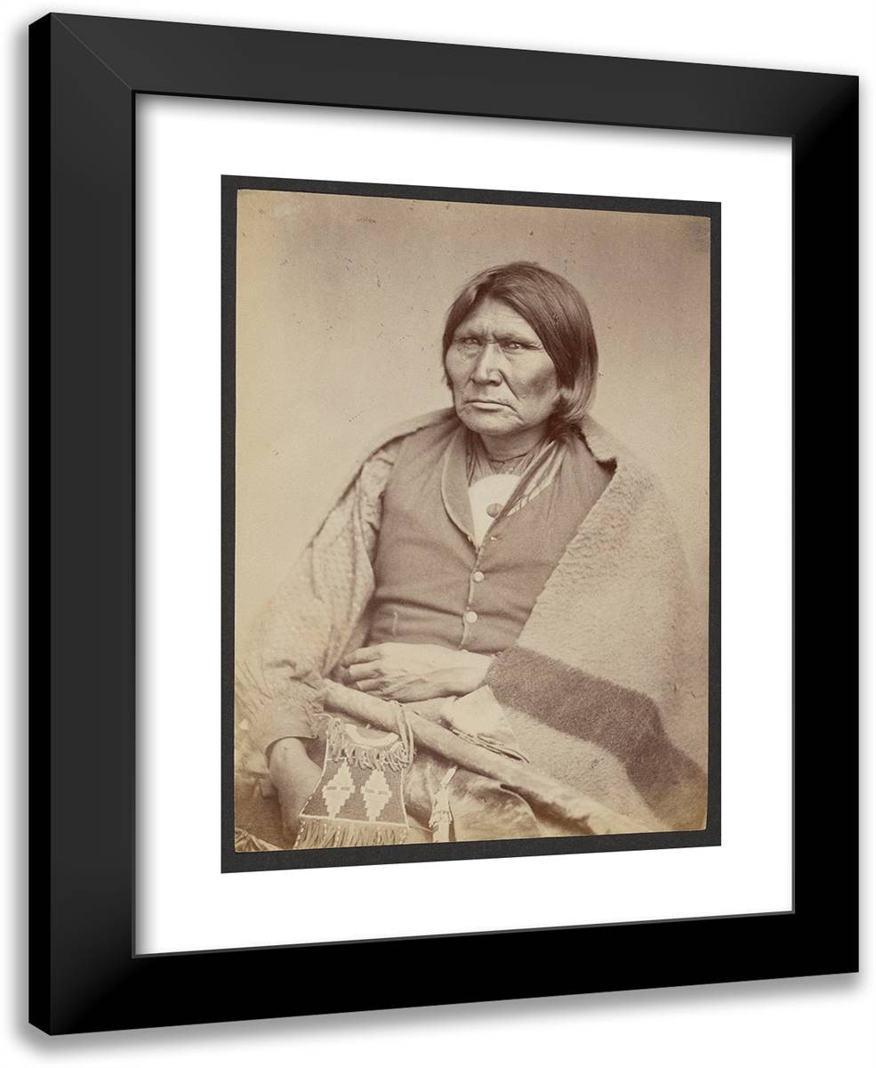 Comanche Chief Horseback (Tuh-Huh-Yet, Nau-Qua-Hip, Champion 19x24 Black Modern Wood Framed Art Print Poster by Soule, William