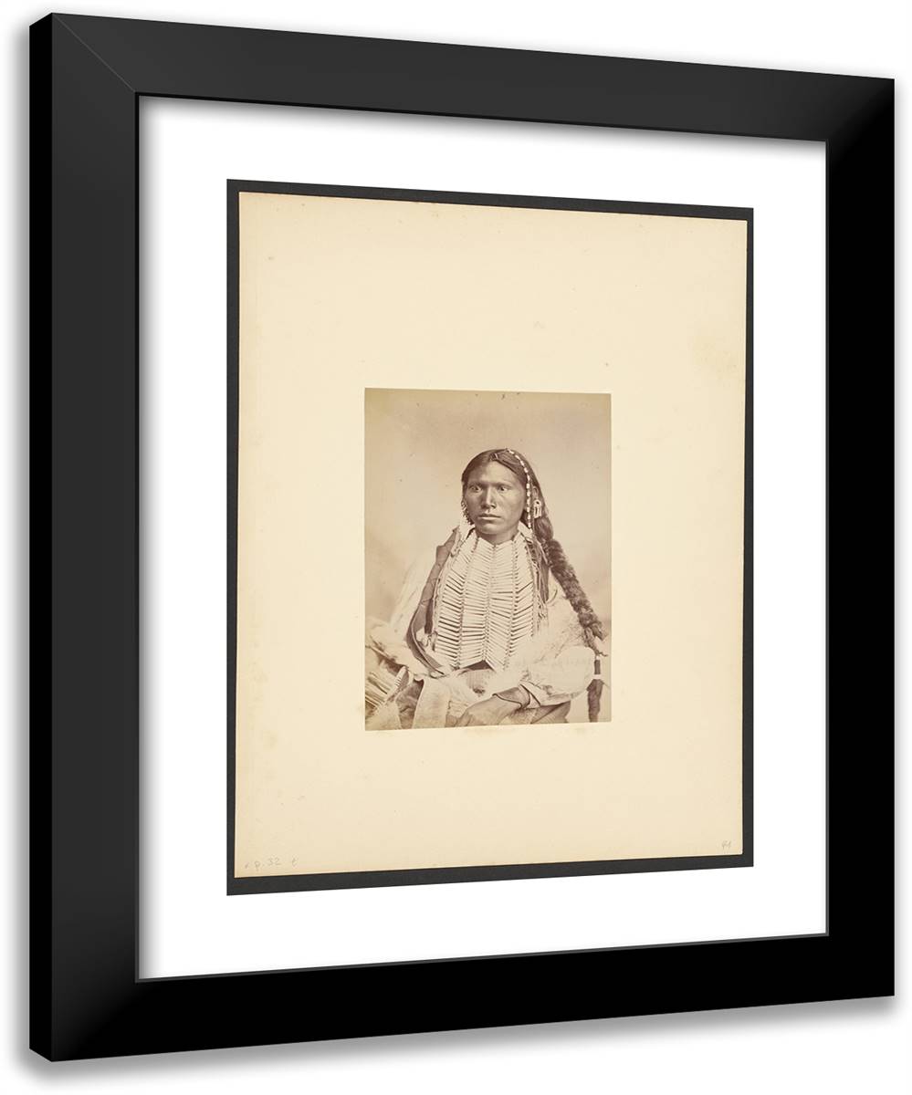 Kiowa Brave in War Dress (Probably Koi-Khan-Hole) 19x24 Black Modern Wood Framed Art Print Poster by Soule, William